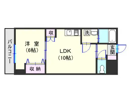 リードインアイエスヒラノ(1LDK/10階)の間取り写真