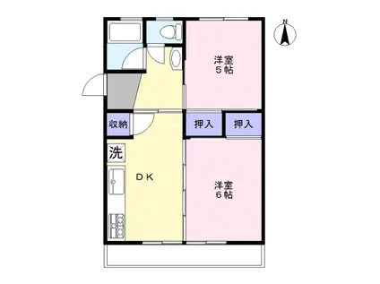 南町ハイツ(2DK/1階)の間取り写真