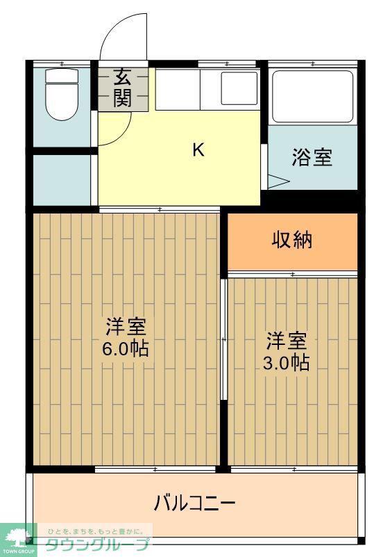 レジデンス中島(2K/3階)の間取り写真