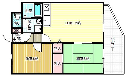 サンルミエール(2LDK/2階)の間取り写真