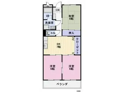 LIMPIA大山(3DK/3階)の間取り写真