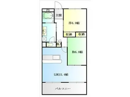 デナリKZ(2LDK/3階)の間取り写真