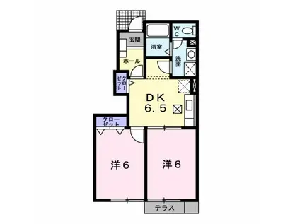 シャロン石井II(2DK/1階)の間取り写真