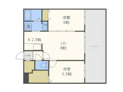 ハルトラーテ中の島(2LDK/2階)の間取り写真