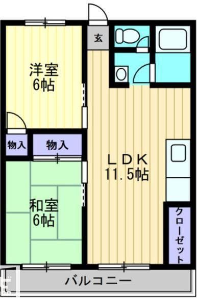 RAPPORT UN ラポール アン(2LDK/3階)の間取り写真