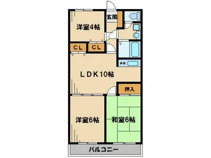 ポートアイランド坂戸(3LDK/6階)の間取り写真