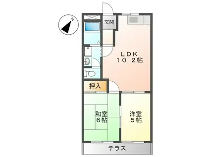 エルモリカワ(2LDK/1階)の間取り写真