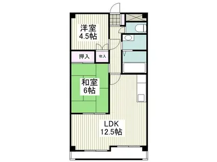 ヒルズ小山台II(2LDK/3階)の間取り写真