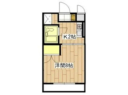 グランパレI(1K/4階)の間取り写真