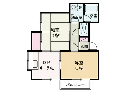 ロワールY(2DK/2階)の間取り写真