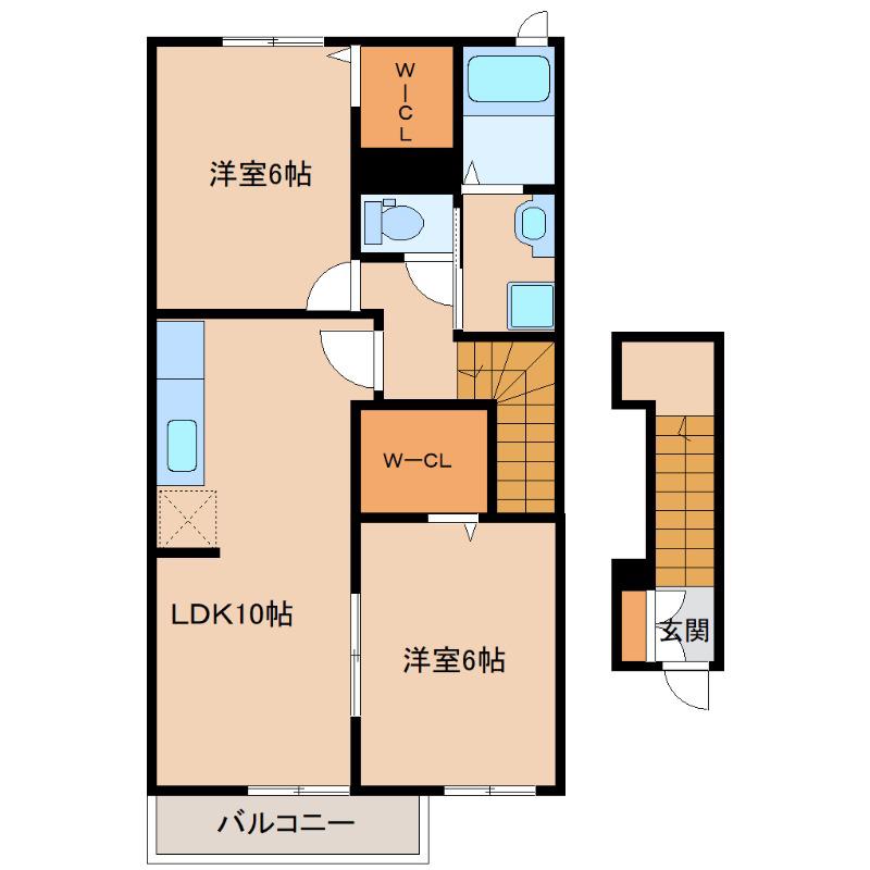 YSコート四番館(2LDK/2階)の間取り写真