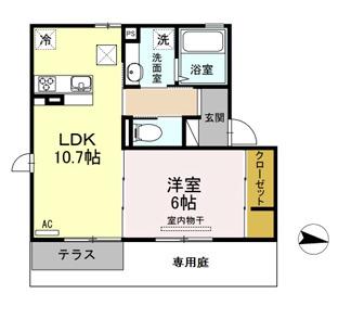 セジュール松泉II(1LDK/1階)の間取り写真