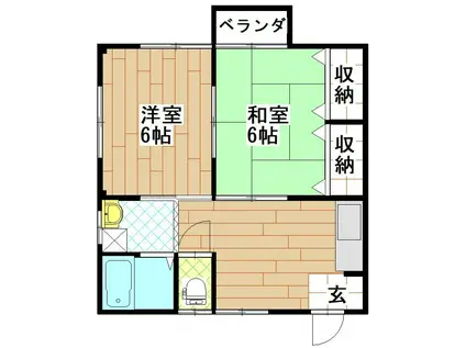 ロータス・ワン(2K/3階)の間取り写真