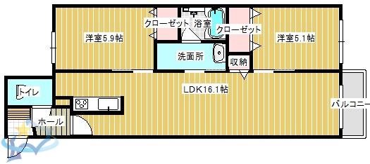 DOONA札幌(2LDK/3階)の間取り写真