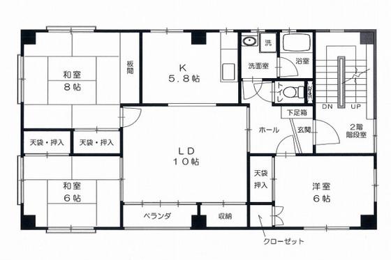 原田ビル(3LDK/3階)の間取り写真
