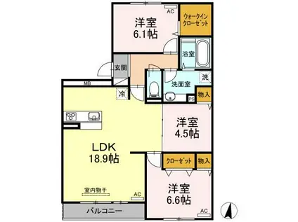 フレッチェ・ボスコI(3LDK/3階)の間取り写真