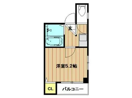 OASIS勝山(1K/1階)の間取り写真