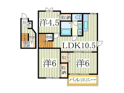 K.ウェルレジデンス(3LDK/2階)の間取り写真