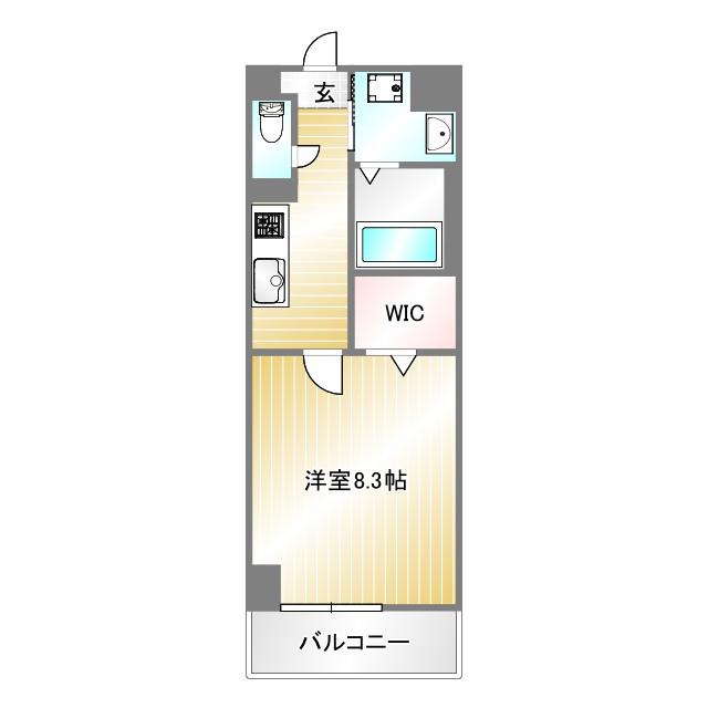 リアライズ神戸長田(1K/8階)の間取り写真