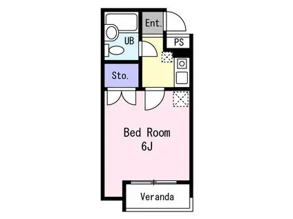 コンフォーム鵠沼(1K/2階)の間取り写真