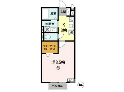 シャルト(1K/2階)の間取り写真