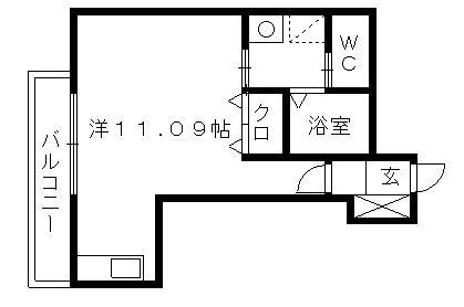 TKビル(1K/5階)の間取り写真