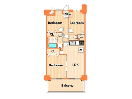 フローレンスパレス鴨居II(3LDK/5階)の間取り写真