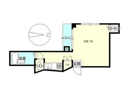 エムズマンション(ワンルーム/8階)の間取り写真