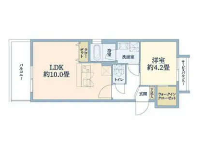 ウェルスクエア都島中通(1LDK/3階)の間取り写真