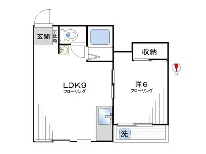 ハイム重田(1LDK/2階)の間取り写真