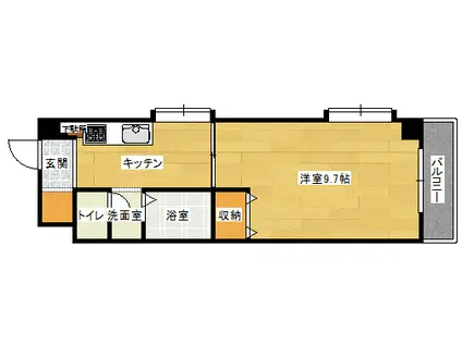 グランシャリオ(1K/1階)の間取り写真