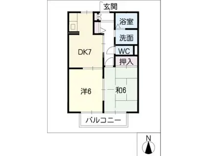 サンハイム丸米(2DK/2階)の間取り写真
