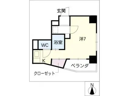 サンパーク上前津(ワンルーム/6階)の間取り写真