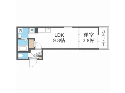 SHINKRIOS(1LDK/1階)の間取り写真