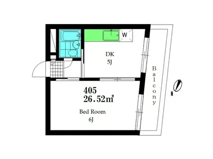 第3伊和起ビル(1DK/4階)の間取り写真