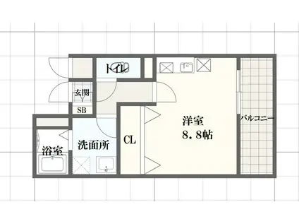 ビーフォレスト姫路イースト(1K/2階)の間取り写真