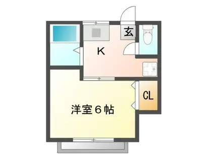 昭和町コーポ(1K/2階)の間取り写真