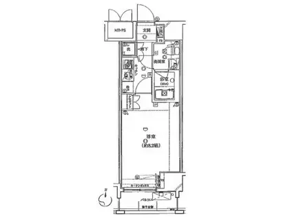 RISINGPLACE 南千住(1K/7階)の間取り写真