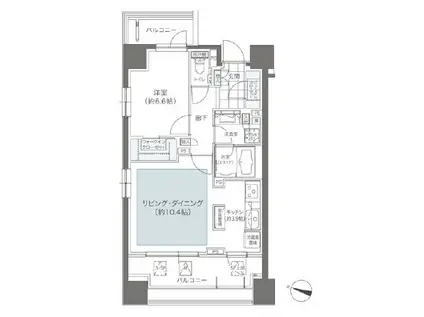 メゾンカルム本郷(1LDK/4階)の間取り写真
