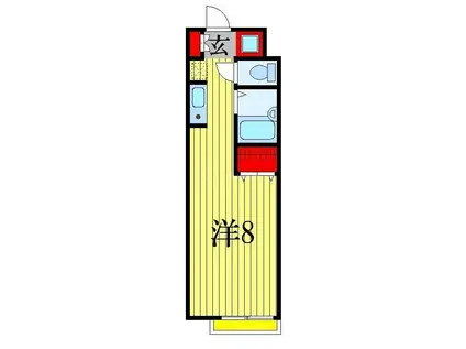 COLOR・若宮(ワンルーム/2階)の間取り写真