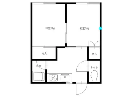 玉川ハイツ(2K/2階)の間取り写真