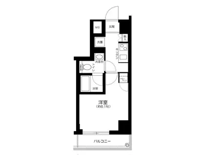 プレールドゥーク品川シーサイド(1K/7階)の間取り写真