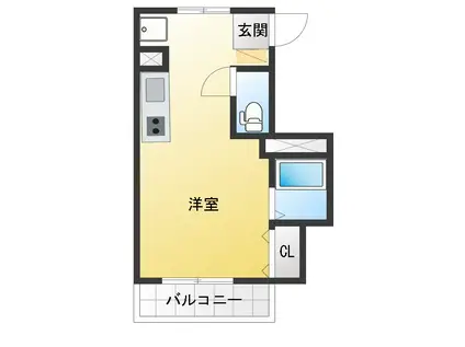 エクセルコーポ(ワンルーム/2階)の間取り写真