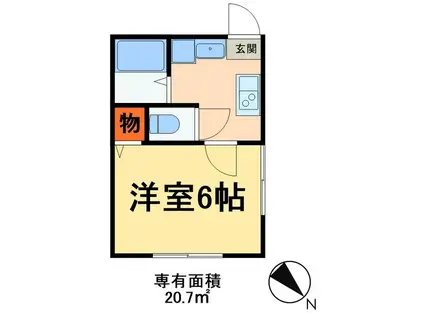 プレミアムレジデンス秋山(1K/1階)の間取り写真