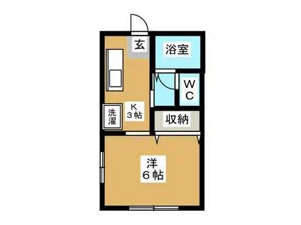 ハイツルミエール(ワンルーム/1階)の間取り写真