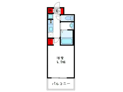 エステムコート大阪プリューム(1K/13階)の間取り写真