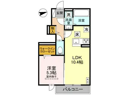 D-ROOM三田市南が丘1丁目(1LDK/1階)の間取り写真