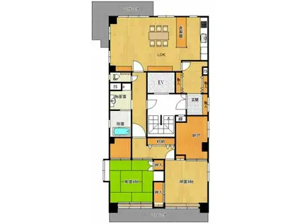 住吉宮本ビル(2SLDK/4階)の間取り写真