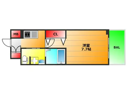 アドバンス大阪ドーム前(1K/3階)の間取り写真