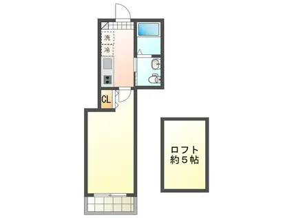 レイディアンス寺谷(1K/1階)の間取り写真